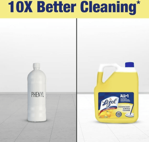 Lizol 5 Litre - Citrus, Disinfectant Surface & Floor Cleaner Liquid | Suitable for All Floor Cleaner Mops | Kills 99.9% Germs| India's #1 Floor Cleaner - Image 2